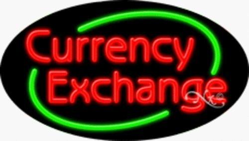 Currency Exchange Handcrafted Energy Efficient Real Glasstube Flashing Neon Sign