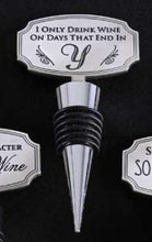 Load image into Gallery viewer, Giftcraft Plaque Wine Bottle Stopper, Choice of Sayings