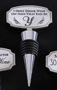 Giftcraft Plaque Wine Bottle Stopper, Choice of Sayings