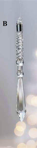 Giftcraft Icicle-Style Hanging Glass Ornament with Light, Choice of Style