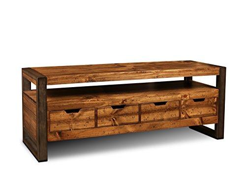 Crafters and Weavers Larson Rustic Industrial Solid Wood and Metal 72