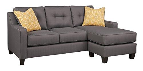 Benchcraft - Aldie Nuvella Contemporary Sofa Chaise Sleeper - Queen Size Mattress Included - Gray