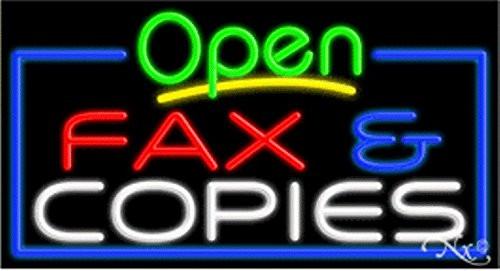 Fax & Copies Open Handcrafted Energy Efficient Glasstube Neon Signs
