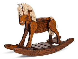 Amish Made Wooden Rocking horse for toddlers and kids Housewarming gift decoration Hand Crafted in the USA Made of solid oak Size: 32" W x 16"D x 18"H. by DaySpring International