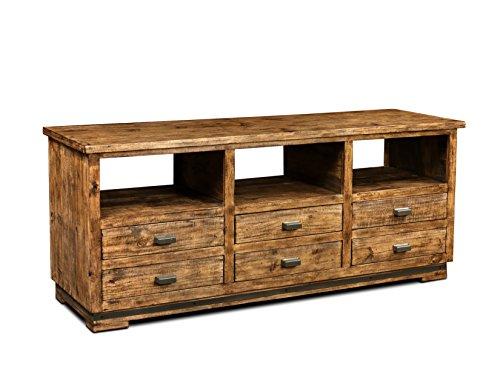 Crafters and Weavers Sacremento Rustic Solid Wood 72-Inch 6-Drawer TV Stand