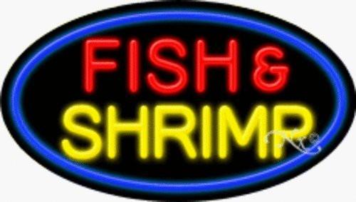 Fish & Shrimp Handcrafted Energy Efficient Real Glasstube Flashing Neon Sign