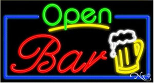 Bar Open Handcrafted Energy Efficient Glasstube Neon Signs