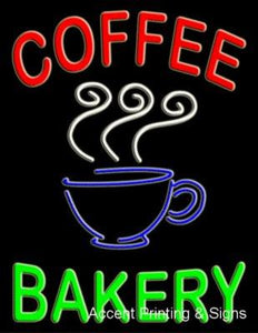 Coffee Bakery Vertical Large Handcrafted Real GlassTube Neon Sign