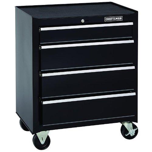 Craftsman 26 Inch 4 Drawer Standard Duty Ball Bearing Rolling Cabinet - Black