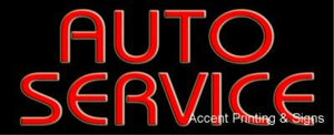 Auto Service Handcrafted Real GlassTube Neon Sign