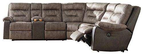 Benchcraft 5550262 Hacklesbury Right-Arm Facing Power Recliner, Brownstone