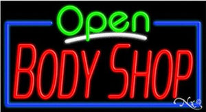 Body Shop Open Handcrafted Energy Efficient Glasstube Neon Signs