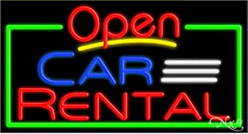 Car Rental Open Handcrafted Energy Efficient Glasstube Neon Signs