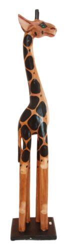 Balikraft Balinese Wood Handicraft Large Spotted Safari Giraffe Figurine 31.5
