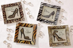 Giftcraft Shoe Square Plates, Set of 4
