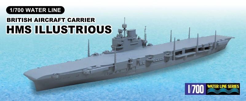 Aoshima Ship Models 1/700 HMS Illustrious Aircraft Carrier Waterline (New Tool) Kit