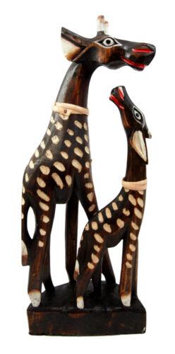 Balikraft Balinese Wood Handicrafts Sulawesi Giraffe With Calf Family Figurine