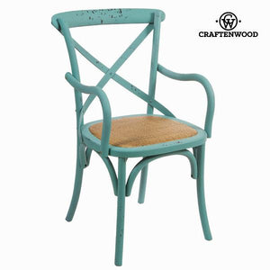 Blue wooden chair with arms blue by Craftenwood
