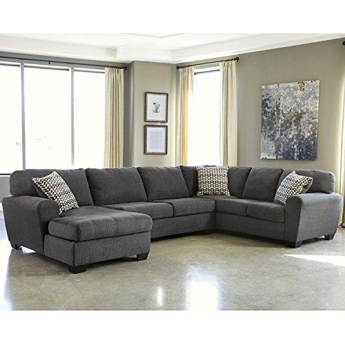 Flash Furniture Benchcraft Sorenton 3-Piece RAF Sofa Sectional in Slate Fabric
