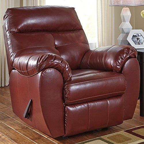 Flash Furniture Benchcraft Bastrop Rocker Recliner in Crimson DuraBlend