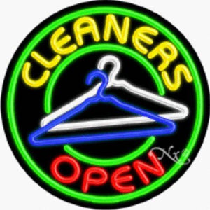 Cleaners Open Handcrafted Energy Efficient Glasstube Neon Signs