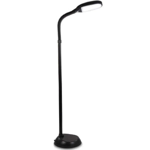 Brightech Litespan LED Bright Reading and Craft Floor Lamp - Modern Standing Pole Light - Dimmable, Adjustable Gooseneck Task Lighting Great in Sewing Rooms, Bedrooms - Black
