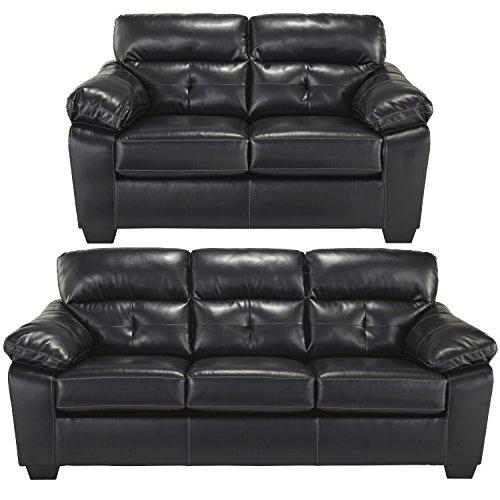 Flash Furniture Benchcraft Bastrop Living Room Set in Midnight DuraBlend