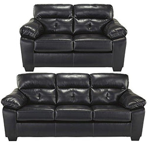 Flash Furniture Benchcraft Bastrop Living Room Set in Midnight DuraBlend
