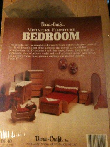 Dura-craft Miniature Dollhouse Bedroom Furniture