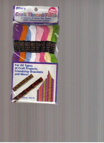 Craft thread/Floss, 8 Skeins, 8 Yards per skien. 100% Mercerized Cotton, For all types of Craft projects , friendship bracelets & more