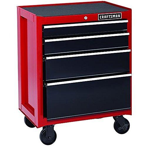 Craftsman 26-Inch 4-Drawer Rolling Cabinet - Red