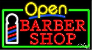 Barber Shop Open Handcrafted Energy Efficient Glasstube Neon Signs