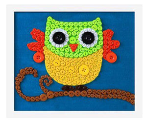 Blancho Bedding Nice Owl DIY Button Painting Mosaic Craft for Kids