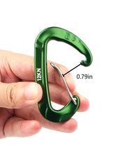 Load image into Gallery viewer, Buy kimjee 12kn wire gate carabiners d shape aircraft grade aluminum clip for keychain hammocks camping hiking backpack dog leash green black 5