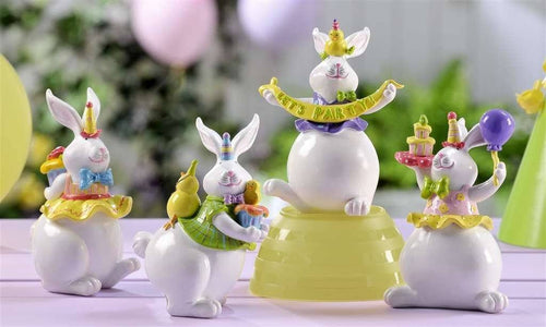 Giftcraft Bunny Party Figurines, Set of 4