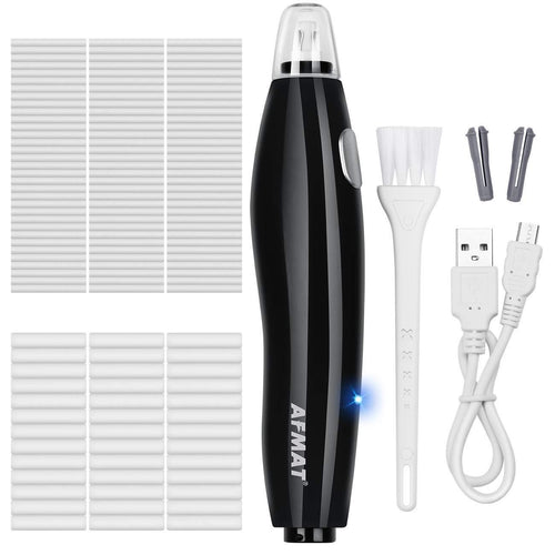 Electric Eraser for Artists, AFMAT Electric Eraser with 140 Eraser Refills, Rechargeable Battery Erasers for Drawing, Sketching Pencils, Derwent Graphite Pencils,Arts and Crafts, Drafting Eraser,Black 1 Pack