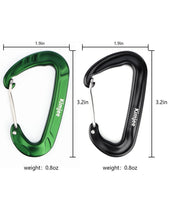 Load image into Gallery viewer, Buy now kimjee 12kn wire gate carabiners d shape aircraft grade aluminum clip for keychain hammocks camping hiking backpack dog leash green black 5