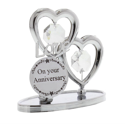 Crystocraft On Your Anniversary Love Heart Swarovski Crystal Ornament
