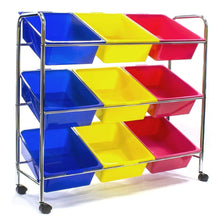 Load image into Gallery viewer, Amazon best sorbus toy bins office supply organizer on wheels plastic storage cart with removable bins ideal for toys books crafts office supplies and much more primary colors