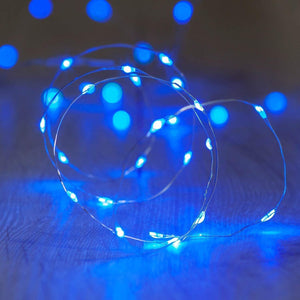 ANJAYLIA Blue Fairy Lights 10Ft 30 LED String Lights Battery Operated for Wedding Home Dorm Party Craft Decorative Lights 3Meters