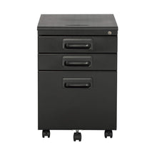 Load image into Gallery viewer, Heavy duty craft hobby essentials 62002 metal 3 vertical mobile filing cabinet 15 75 w x 22 d craft supply storage with locking drawers in black