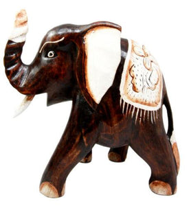 Balinese Wood Handicrafts Safari Jungle Festival Parade Elephant Figurine 10"H