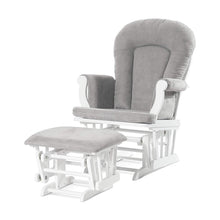 Load image into Gallery viewer, Forever Eclectic by Child Craft Cozy Glider and Ottoman, Matte White with Light Gray Cushion