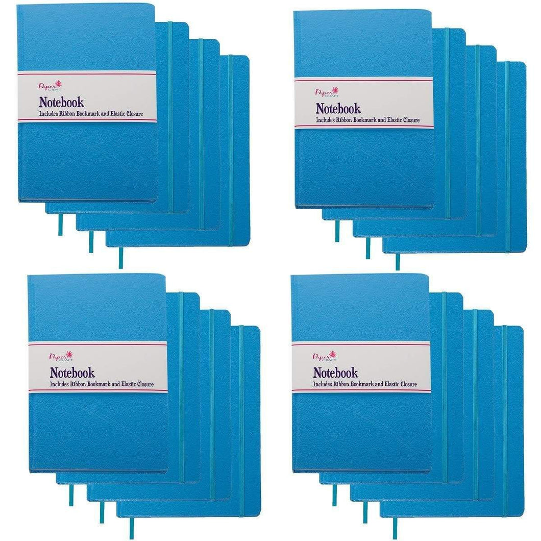 Purchase paper craft 16 pack 140pg 8 5 x 5 5 leatherette lined writing journals wide ruled banded notebook with ribbon bookmark light blue a5 size