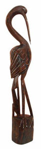 Balinese Wood Handicraft Large Majestic Stork Heron Bird Figurine 31.5" Tall