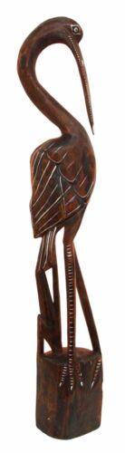 Balinese Wood Handicraft Large Majestic Stork Heron Bird Figurine 31.5