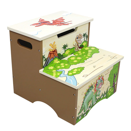 Fantasy Fields - Froggy Thematic Kids Wooden Step Stool with Storage | Imagination Inspiring Hand Crafted & Hand Painted Details   Non-Toxic, Lead Free Water-based Paint