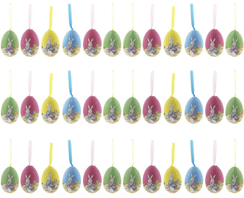 Foam Easter Eggs - 36-Pack of Decorative Vintage Style Hanging Easter Eggs for DIY Crafts and Assorted Easter Decorations, Multicolor, 3 x 1.75 x 1.75 Inches
