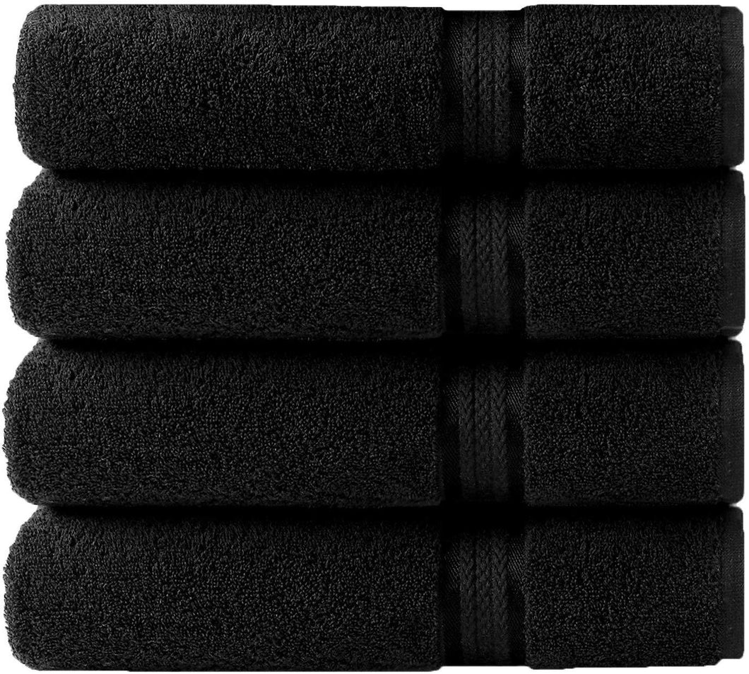Cotton Craft - 4 Pack - Ultra Soft Oversized Extra Large Bath Towels 30x54 Linen - 100% Pure Ringspun Cotton - Luxurious Rayon Trim - Ideal for Daily Use - Each Towel Weighs 22 Ounces