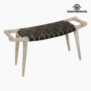 Bench Mindi wood Leather (100 x 35 x 45 cm) - Let's Deco Collection by Craftenwood